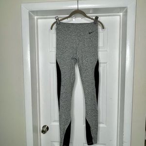 Nike gray heather leggings with black inset